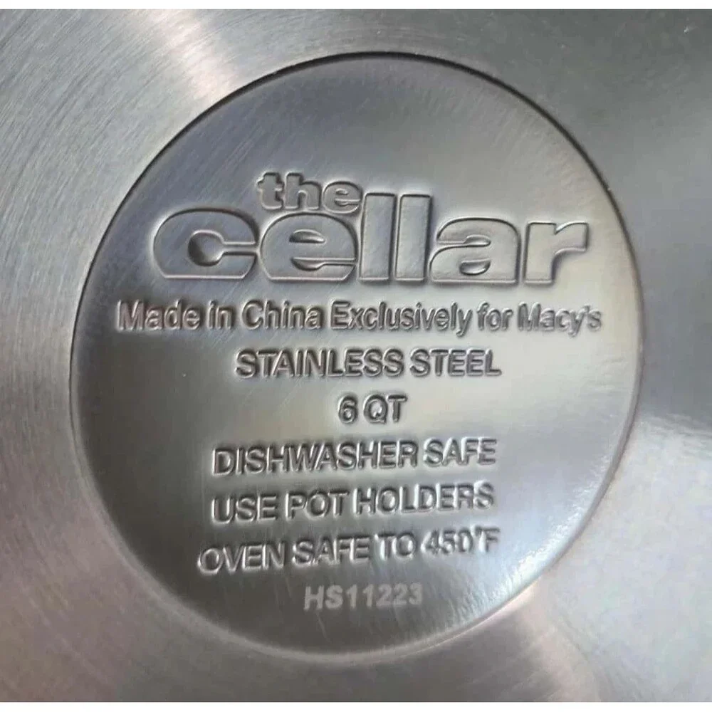 The Cellar Stainless Steel Cookware Set 5-Piece 3-Ply Base Pots & Pans